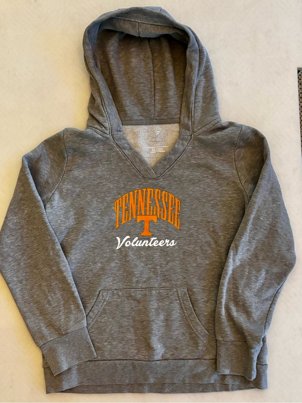 Fanatics Gray Tennessee Volunteers Pullover Hoodie with Orange Logo